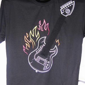 Think Monkey Flaming Guitar Shirt Size XL